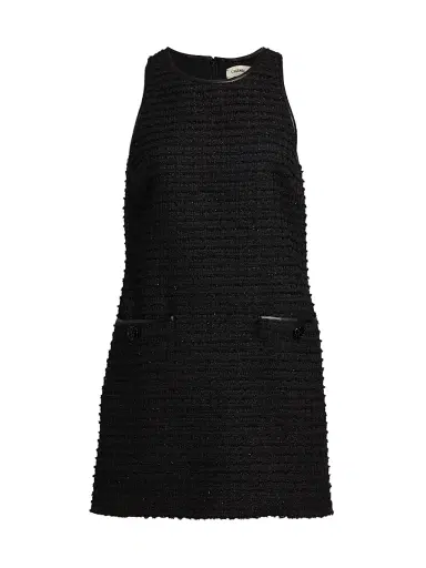 L'AGENCE Women's Florian Tweed Shift Midi-Dress - Black Black Rose | Thumbnail 1