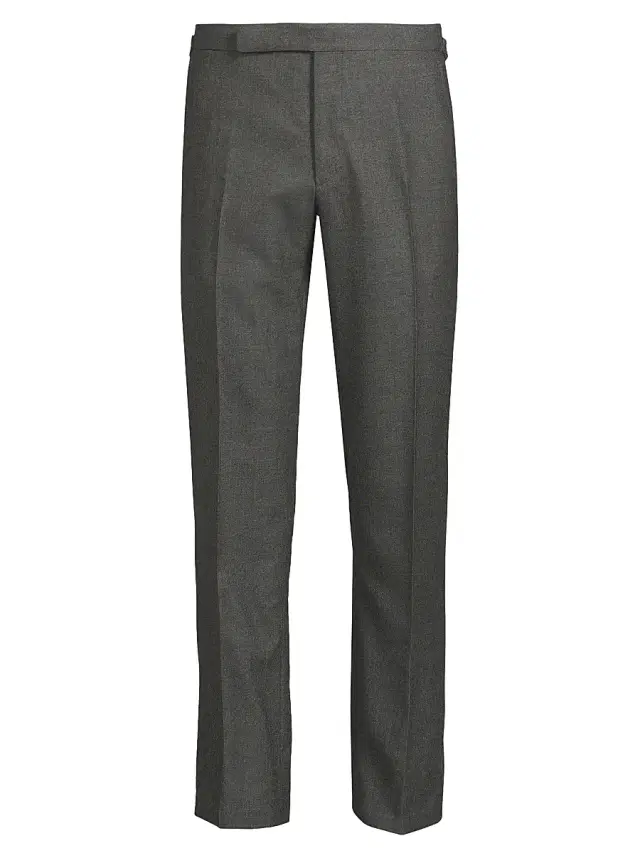Men's Gregory Hand-Tailored Wool Flannel Trousers - Grey Heather