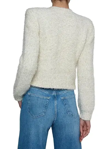 L'AGENCE Women's Una Tweed Knit Cardigan -  Gold Lurex Multi | Thumbnail 5