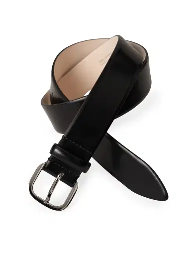 Déhanche Women's Jeanne Leather Belt - Black Gloss Silver | Thumbnail 3 Déhanche Women's Jeanne Leather Belt - Black Gloss Silver | Thumbnail 3