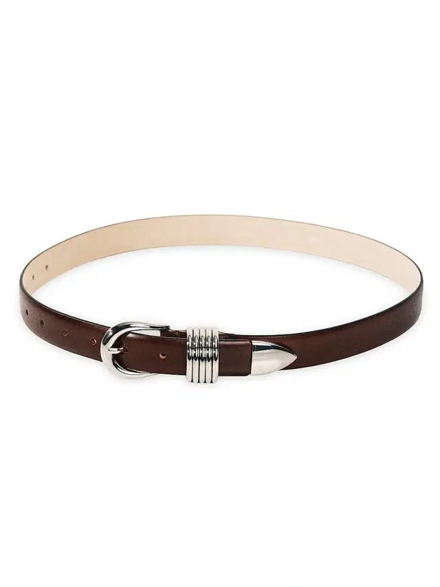 Déhanche Women's Hollyhock Leather Belt - Marrone And Silver