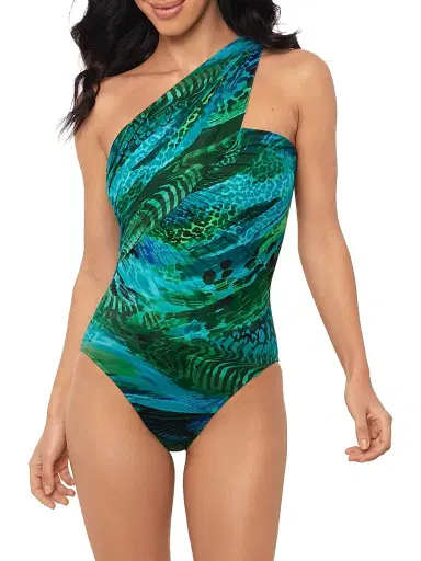 Magicsuit Women's Margarita Abstract Shirred Convertible One-Piece Swimsuit | Thumbnail 1 Magicsuit Women's Margarita Abstract Shirred Convertible One-Piece Swimsuit | Thumbnail 1