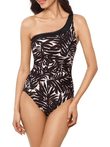 Magicsuit Women's Ventana Botanic One-Shoulder One-Piece Swimsuit - Brown Multi - Size 16 | Thumbnail 1 Magicsuit Women's Ventana Botanic One-Shoulder One-Piece Swimsuit - Brown Multi - Size 16 | Thumbnail 1