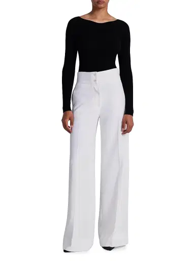 Altuzarra Women's Rudy High-Rise Wide-Leg Pants - Optic White - Size 14 | Thumbnail 2