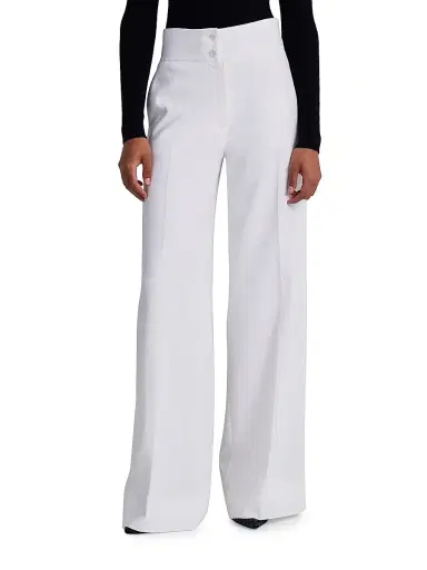 Altuzarra Women's Rudy High-Rise Wide-Leg Pants - Optic White - Size 14 | Thumbnail 3