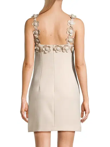 stellah Women's Flower-Embellished Crepe Minidress - Cream | Thumbnail 5