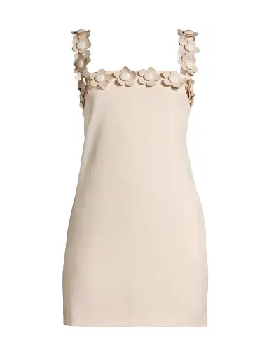 stellah Women's Flower-Embellished Crepe Minidress - Cream | Thumbnail 1