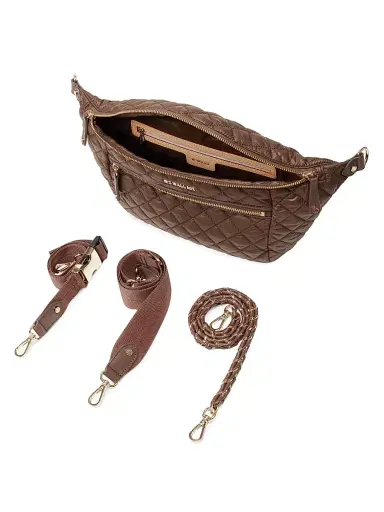 MZ Wallace Women's Crosby Nylon & Leather Crossbody Sling Bag - Walnut | Thumbnail 3