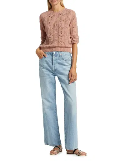 DÔEN Women's Emiliana Alpaca-Wool Knit Sweater - Clay - Size XS | Thumbnail 2