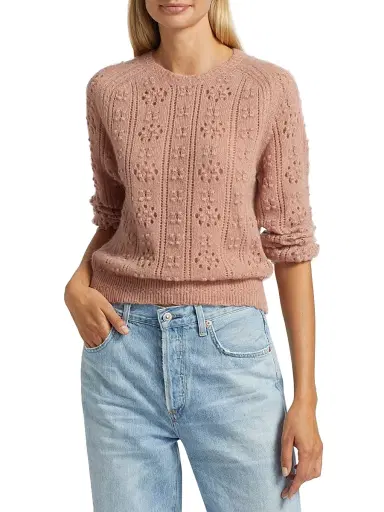 DÔEN Women's Emiliana Alpaca-Wool Knit Sweater - Clay - Size XS | Thumbnail 3