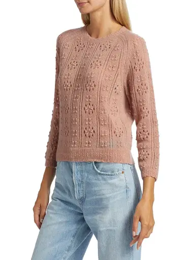 DÔEN Women's Emiliana Alpaca-Wool Knit Sweater - Clay - Size XS | Thumbnail 4