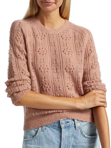 DÔEN Women's Emiliana Alpaca-Wool Knit Sweater - Clay - Size XS | Thumbnail 6