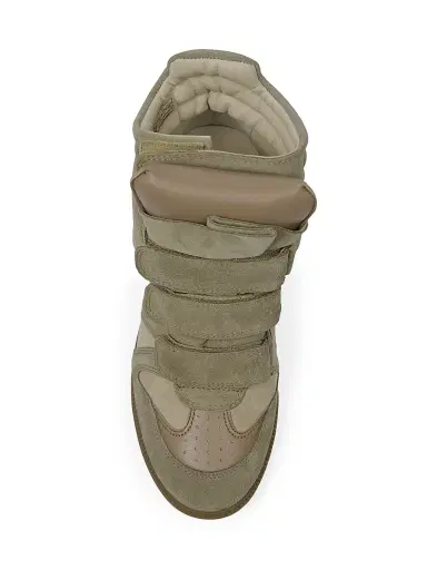 Isabel Marant Women's Bekett Leather & Suede High-Top Platform Sneakers - Taupe - Size 11 | Thumbnail 4