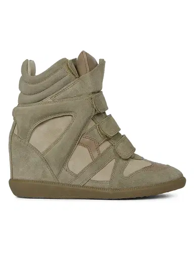 Isabel Marant Women's Bekett Leather & Suede High-Top Platform Sneakers - Taupe - Size 11 | Thumbnail 1