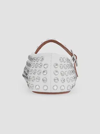 Alaïa Women's Embellished Leather Mary Jane Flats - Blanc Casse - Size 11 | Thumbnail 3