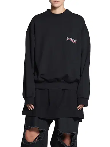 Balenciaga Political Campaign Sweatshirt Regular Fit - Black | Thumbnail 4