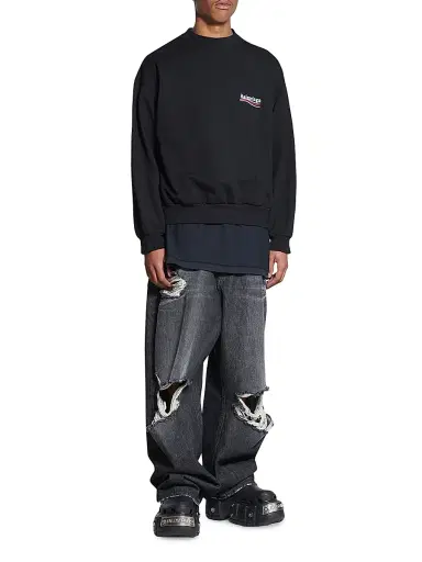 Balenciaga Political Campaign Sweatshirt Regular Fit - Black | Thumbnail 7