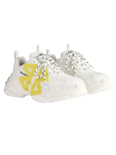 Balenciaga Women's Triple S Tape Type Sneakers - White Yellow | Thumbnail 2 Balenciaga Women's Triple S Tape Type Sneakers - White Yellow | Thumbnail 2