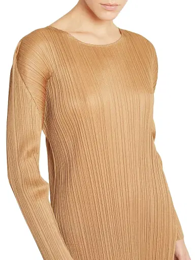 Pleats Please Issey Miyake Women's Monthly Colors: December Midi Dress - Copperbrown | Thumbnail 6