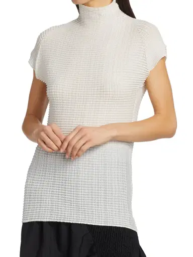 Issey Miyake Women's Wooly Pleats Top - White | Thumbnail 2