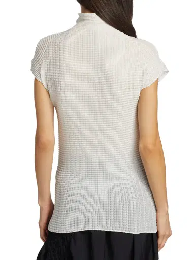 Issey Miyake Women's Wooly Pleats Top - White | Thumbnail 4