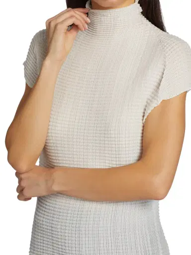 Issey Miyake Women's Wooly Pleats Top - White | Thumbnail 5