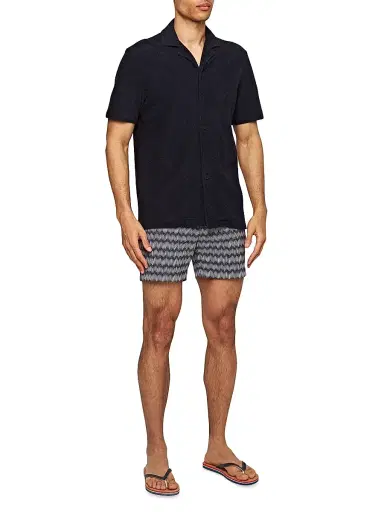 Orlebar Brown Men's Howell Button-Front Shirt - Night Iris | Thumbnail 2 Orlebar Brown Men's Howell Button-Front Shirt - Night Iris | Thumbnail 2