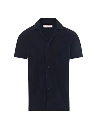 Orlebar Brown Men's Howell Button-Front Shirt - Night Iris | Thumbnail 1 Orlebar Brown Men's Howell Button-Front Shirt - Night Iris | Thumbnail 1