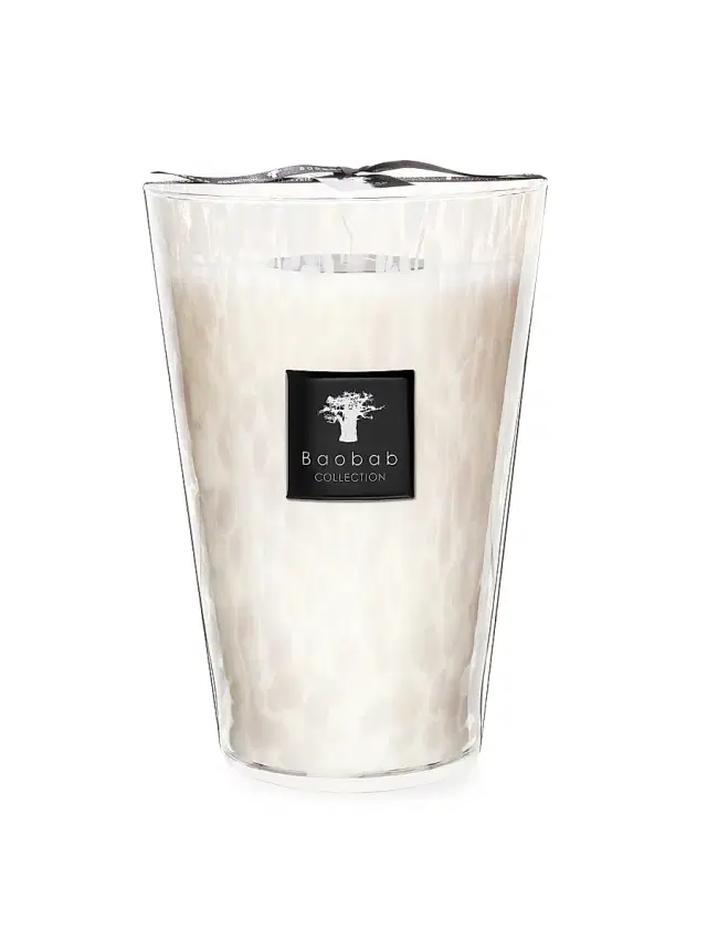 Baobab Collection Pearls White Pearl Candle - White