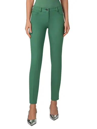 Akris Women's Magda Stretch-Denim Mid-Rise Slim-Leg Jeans - Pine Green | Thumbnail 2
