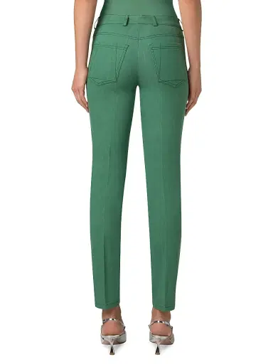 Akris Women's Magda Stretch-Denim Mid-Rise Slim-Leg Jeans - Pine Green | Thumbnail 4