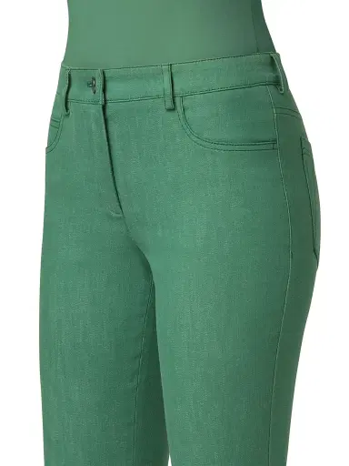 Akris Women's Magda Stretch-Denim Mid-Rise Slim-Leg Jeans - Pine Green | Thumbnail 5