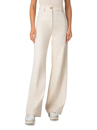 Akris punto Women's Cooper Cotton-Wool Wide-Leg Pants - Cashew | Thumbnail 2