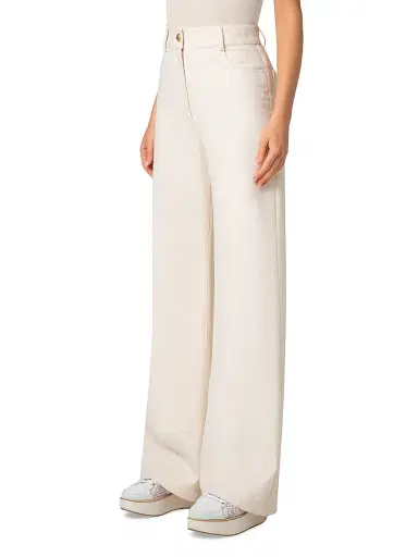 Akris punto Women's Cooper Cotton-Wool Wide-Leg Pants - Cashew | Thumbnail 3
