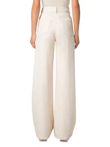 Akris punto Women's Cooper Cotton-Wool Wide-Leg Pants - Cashew | Thumbnail 4