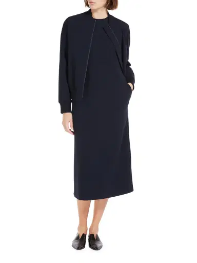 Max Mara Leisure Women's Jersey Sleeveless Midi-Dress - Navy | Thumbnail 1