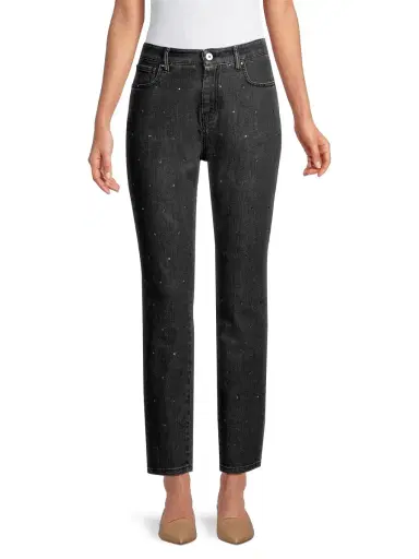 Weekend Max Mara Women's Crystal Embellished Skinny Jeans - Black | Thumbnail 2