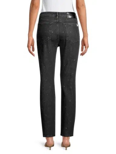 Weekend Max Mara Women's Crystal Embellished Skinny Jeans - Black | Thumbnail 4
