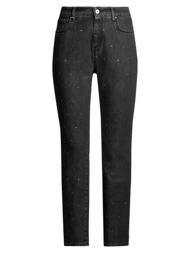 Weekend Max Mara Women's Crystal Embellished Skinny Jeans - Black | Thumbnail 6