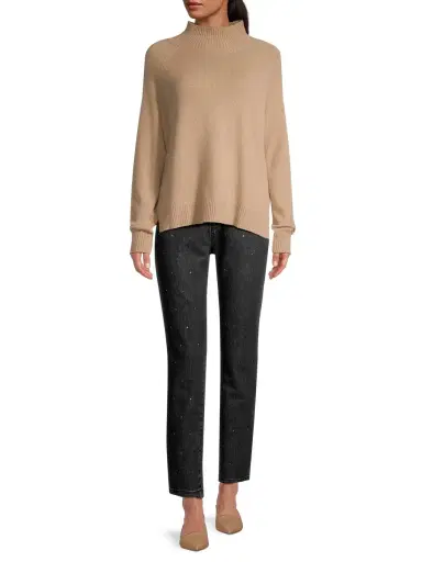 Weekend Max Mara Women's Crystal Embellished Skinny Jeans - Black | Thumbnail 1