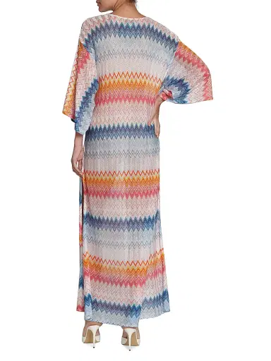 Missoni Women's Chevron Lace-Up Long Cover-Up - Multicolor Shaded Fucsia | Thumbnail 5