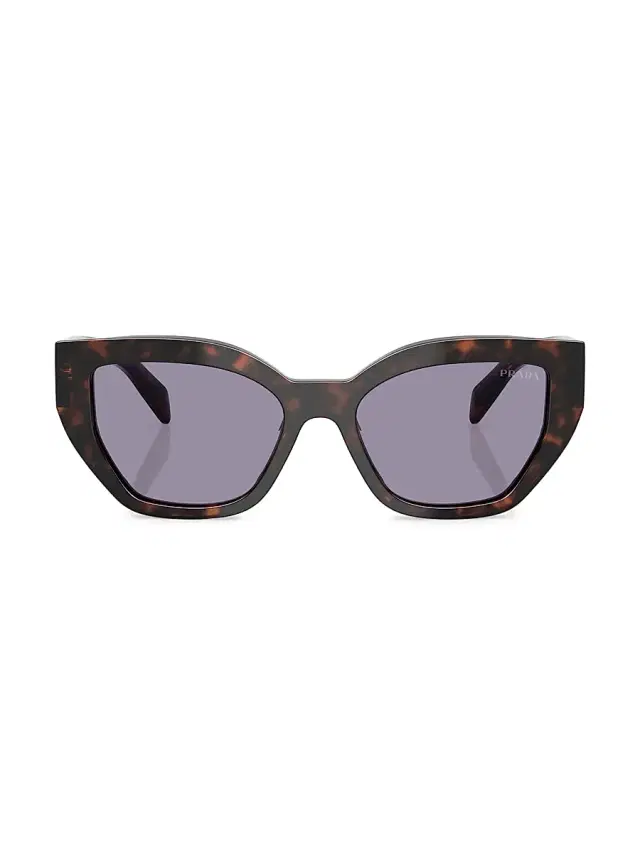 Prada Women's 53MM Cat-Eye Sunglasses - Light Grey Tortoise