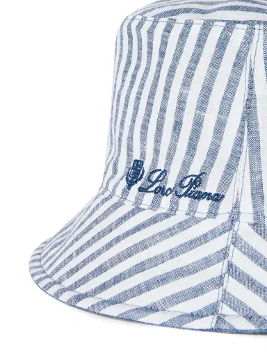 Loro Piana Men's Reversible Chambray Bucket Hat - Chambray Azure | Thumbnail 3