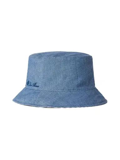 Loro Piana Men's Reversible Chambray Bucket Hat - Chambray Azure | Thumbnail 1