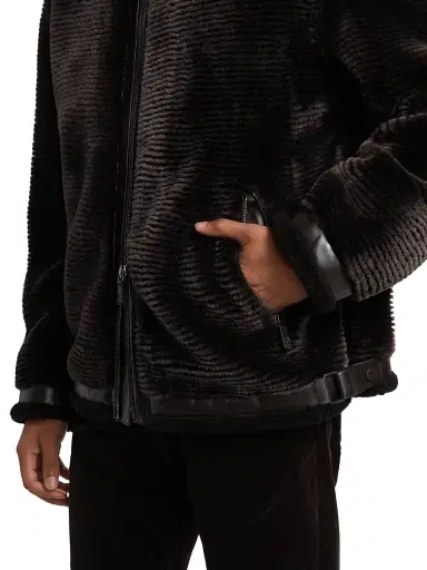 Giorgio Armani Men's Zip-Up Shearling Jacket - Brown - Size 40 | Thumbnail 6