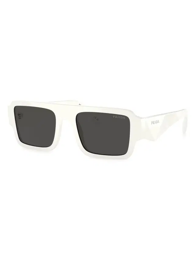 Men's Symbole 0PR A05S 53MM Rectangular Sunglasses - White Smoke Men's Symbole 0PR A05S 53MM Rectangular Sunglasses - White Smoke