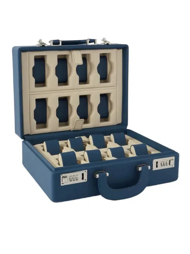 Valigetta Full-Grain Leather 16-Piece Travel Watch Case - Men