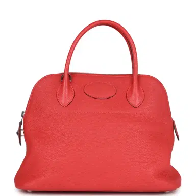 HERMÈS Hermes Bolide 31 Rouge Pivoine Clemence Palladium Hardware | Thumbnail 4 HERMÈS Hermes Bolide 31 Rouge Pivoine Clemence Palladium Hardware | Thumbnail 4