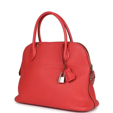 HERMÈS Hermes Bolide 31 Rouge Pivoine Clemence Palladium Hardware | Thumbnail 5 HERMÈS Hermes Bolide 31 Rouge Pivoine Clemence Palladium Hardware | Thumbnail 5