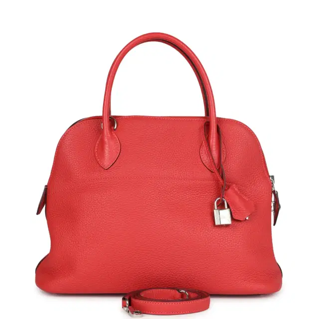 hermes Hermes Bolide 31 Rouge Pivoine Clemence Palladium Hardware